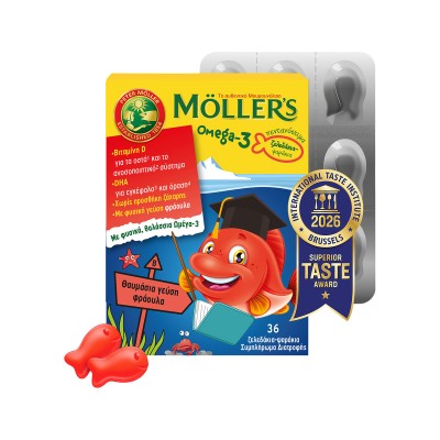 Moller’s Omega-3 Ζελεδάκια Ψαράκια Φράουλα 36 Ζελεδάκια