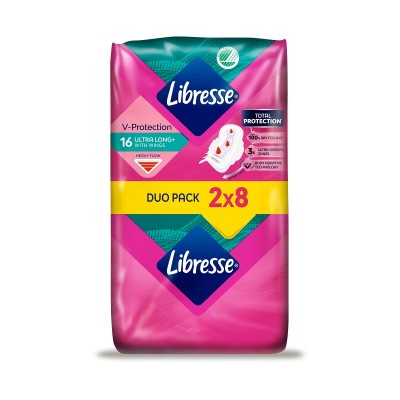 Libresse Ultra Long Duo  Pads with Wings, 16pcs