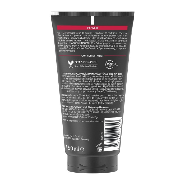 Schwarzkopf Taft Power Styling Hair Gel No5 150ml