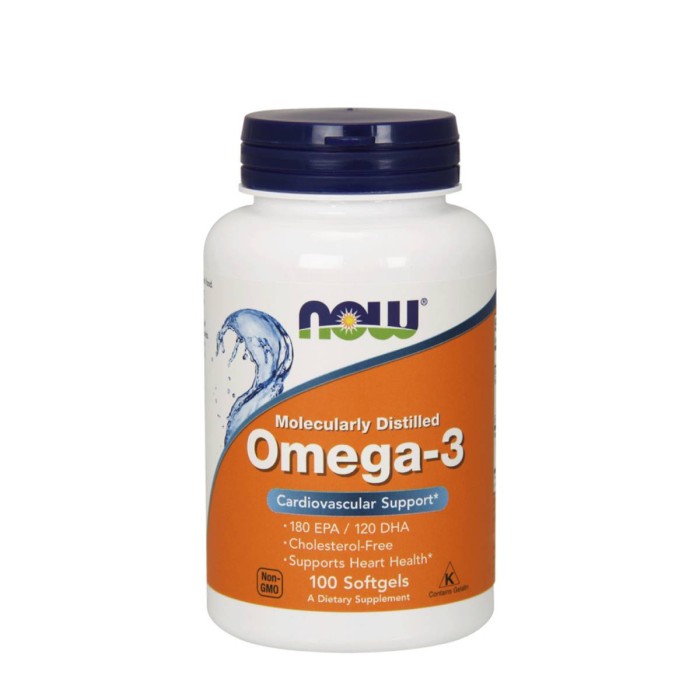 Now Foods Omega 3 Dietary Supplement 100 Soft Capsules
