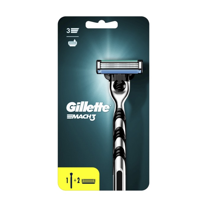 Gillette Mach3 Ξυριστική Μηχανή Με 2 Ανταλλακτικές Κεφαλές