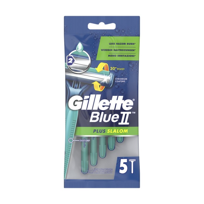Gillette Blue II Plus Slalom Disposable Razors, 5pcs