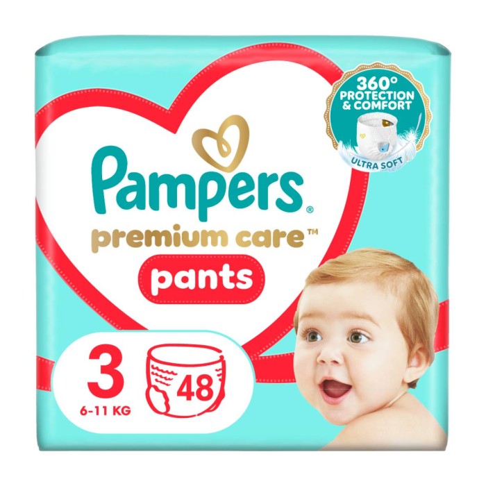 Pampers Premium Care Νο 3 (6-11kg) Πάνες - Βρακάκι 48τμχ