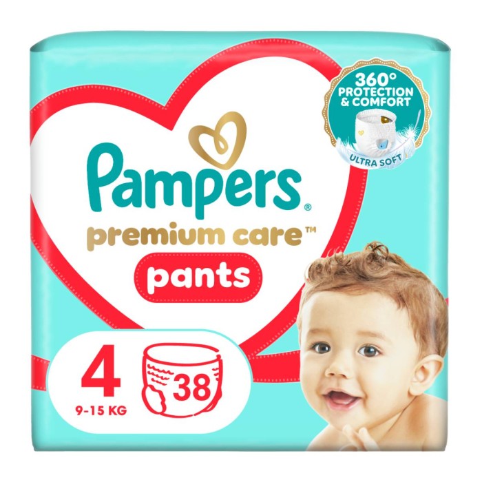 Pampers Premium Care Νο 4 (9-15kg) Πάνες - Βρακάκι 38τμχ