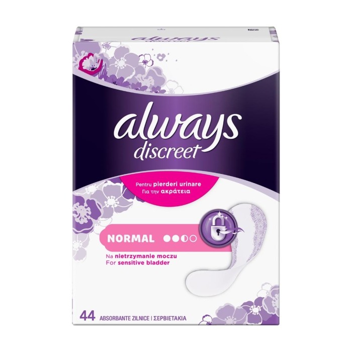 Always Discreet Normal - Incontinence Liners, 44pcs