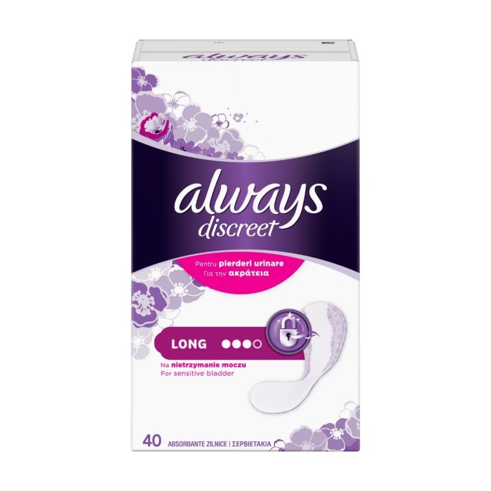 Always Discreet Long - Incontinence Liners Long, 40pcs