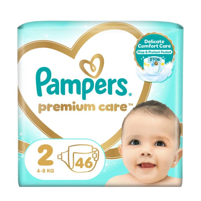 Pampers Premium Care Νο 2 (4kg-8kg) Βρεφικές Πάνες 46τμχ