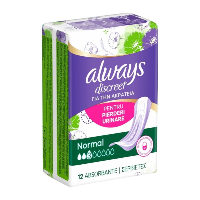 Always Discreet Normal - Incontinence Pads, 12pcs
