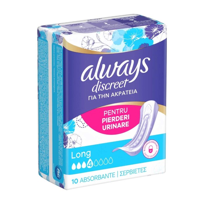 Always Discreet Plus Long - Incontinence Pads, 10pcs