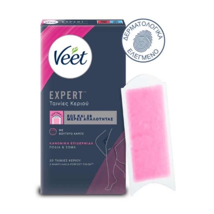 Veet® Expert Ταινίες Αποτρίχωσης με Κρύο Κερί για Κανονικές Επιδερμίδες, 20τμχ