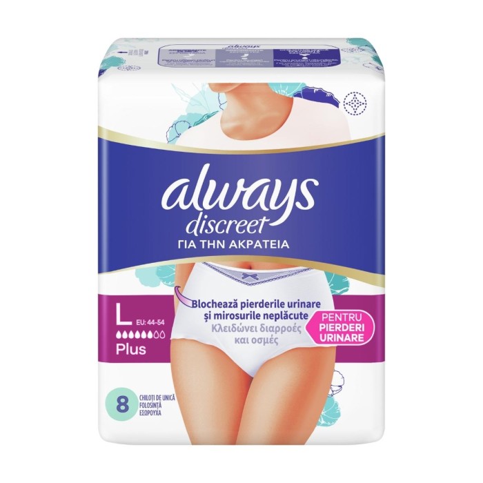 Always Discreet Plus M - Incontinence  Underwear Pants, 8pcs