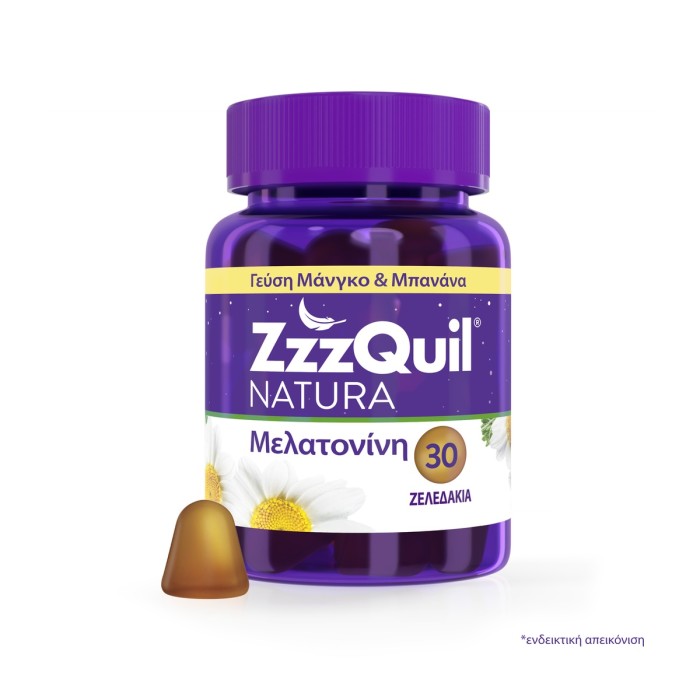 ZzzQuil Natura - Food supplement with Melatonin, Banana and Mango, 30 Gummies