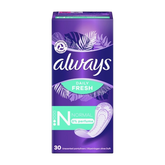 Always Daily Fresh Normal - Pantyliners 0% Perfume, 30pcs