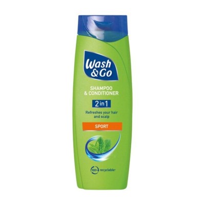 Wash & Go 2 in 1 Shampoo & Conditioner Sport for All Hair Types, 360ml