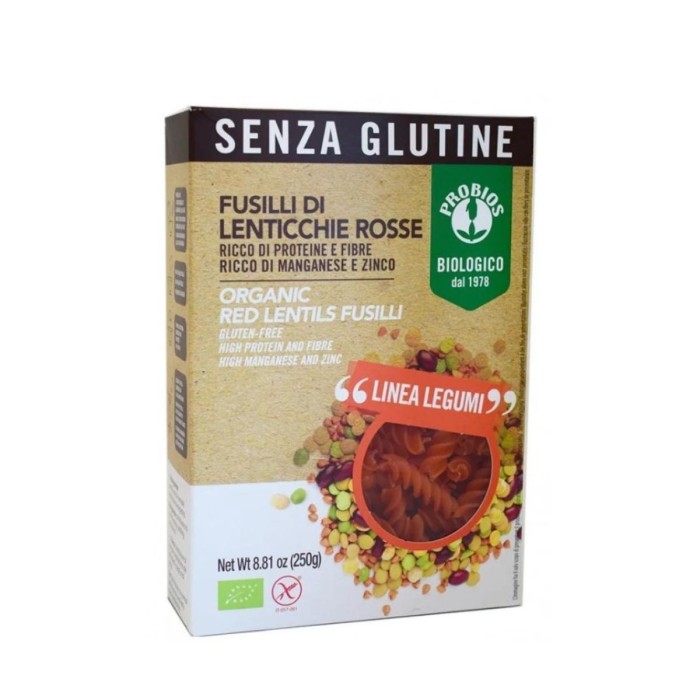 Twisted Pasta with Red Lentils 250g Gluten-Free Bio