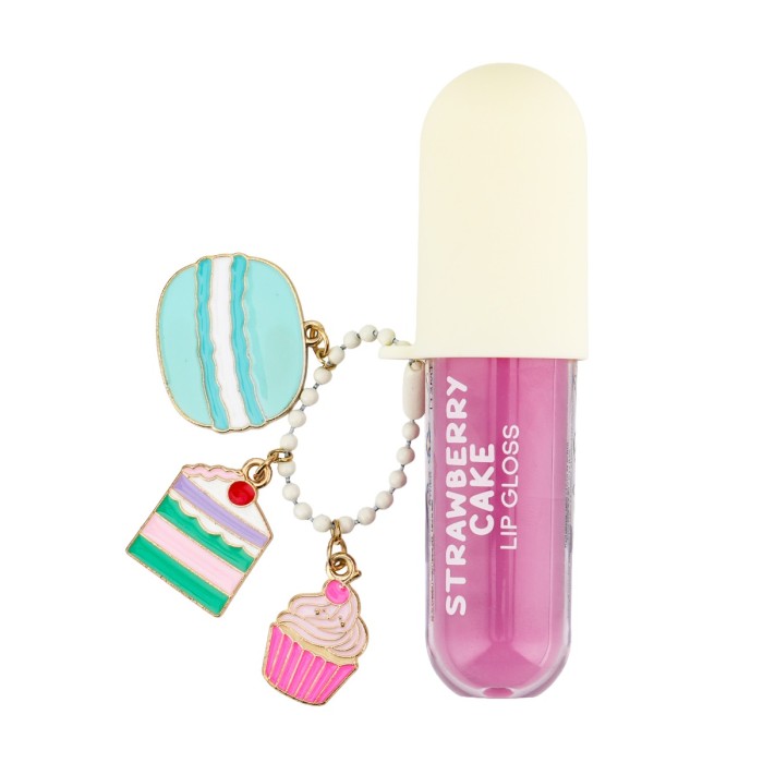 Tricoastal Strawberry Lip Gloss Set with Metallic Charm – Strawberry Lip Gloss Set