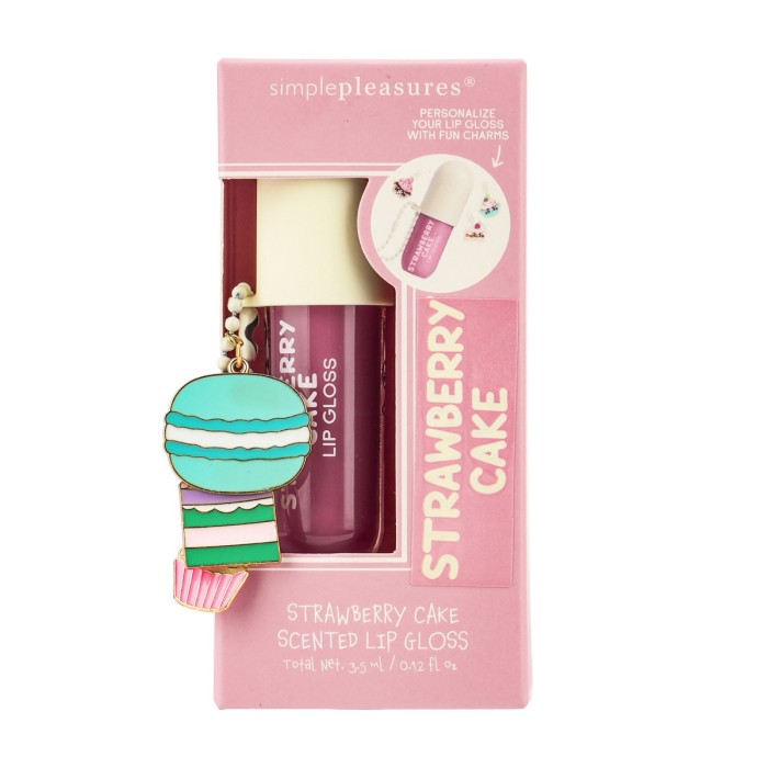 Tricoastal Strawberry Lip Gloss Set with Metallic Charm – Strawberry Lip Gloss Set
