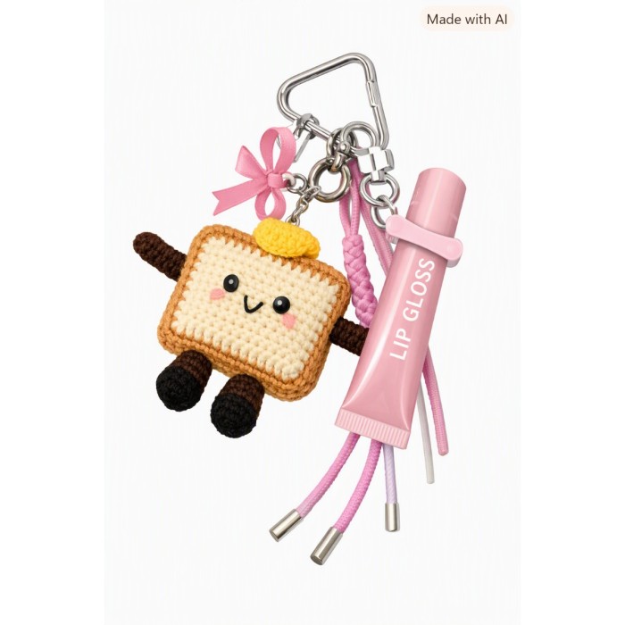 Tricoastal Honey Waffle Lip Gloss Keychain – Keychain with Lip Gloss Honey Waffle