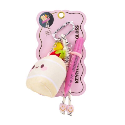 Tricoastal Strawberry Lip Gloss Keychain – Μπρελόκ με Λιπ Γκλος Φράουλα