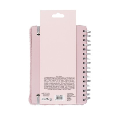 Tricoastal Notebook Spiral Furry Pink Bows and Snowflake Charm