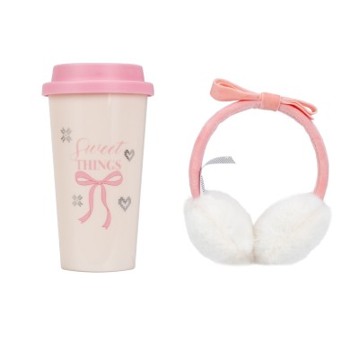 Tricoastal Notebook Spiral Fur Pink with Bows and Snowflake Charm