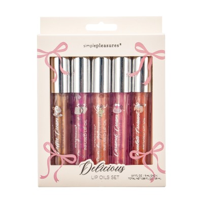 Tricoastal Set of 5 Pcs Lip Oils Pink Bows