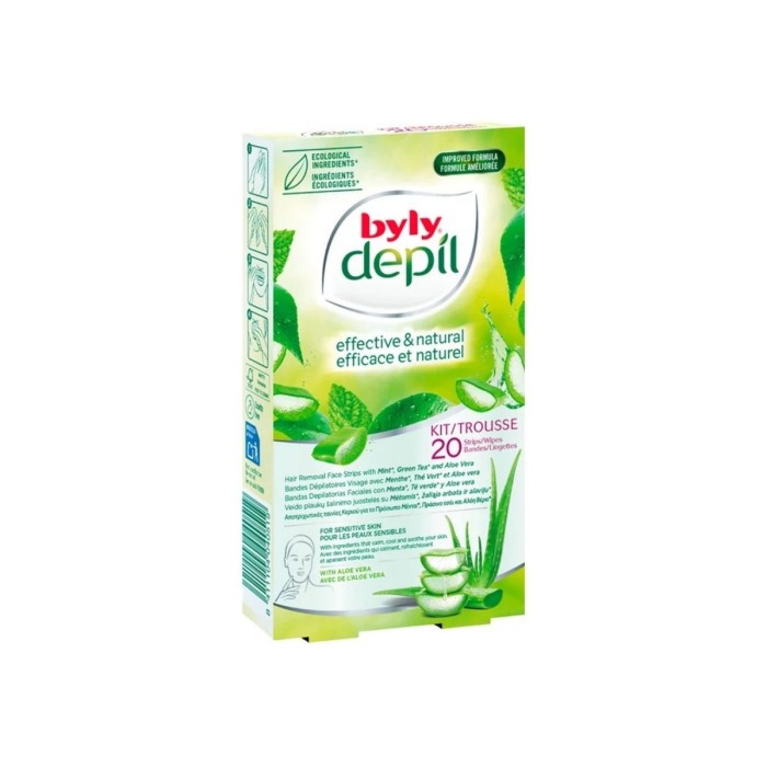 Byly Depil Mint and Aloe Vera Face Strips 20pcs