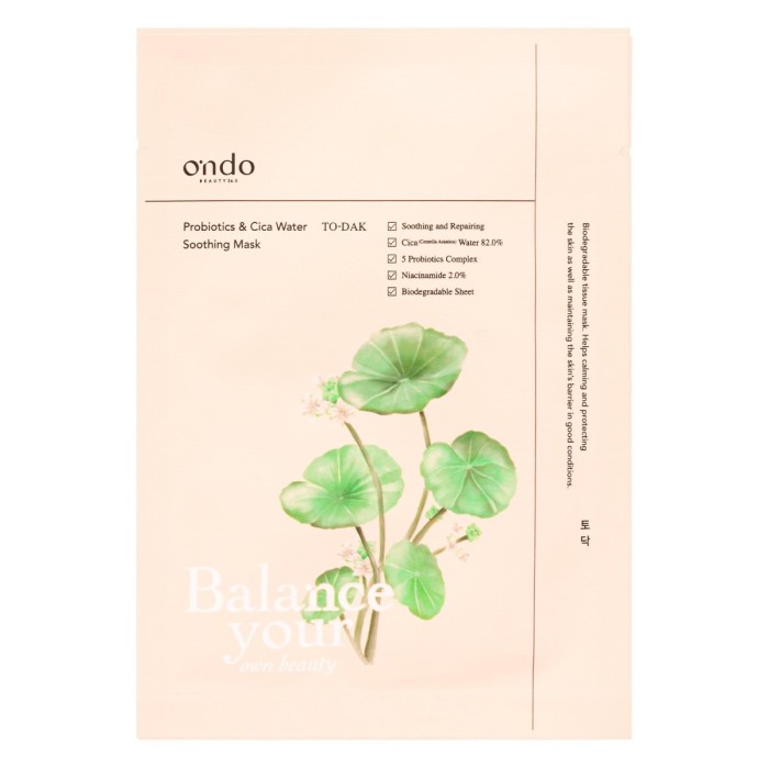 Ondo Beauty 36.5 Probiotics & Cica Water Καταπραϋντική Mάσκα 25ml