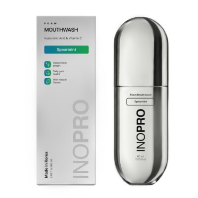 Inopro Foam Mouthwash Spearmint With Hyaluronic Acid & Vitamin C 60ml