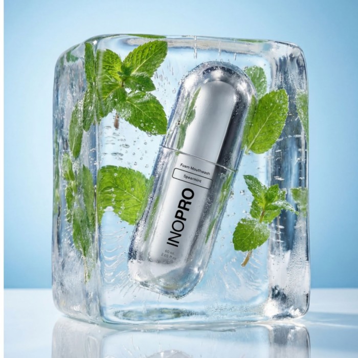 Inopro Στοματικό Διάλυμα Σε Αφρό Spearmint Με Υαλουρονικό Οξύ & Βιταμίνη C 60ml Σώμα