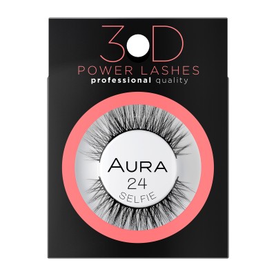 Aura 3D False Eyelashes No. 24 Selfie