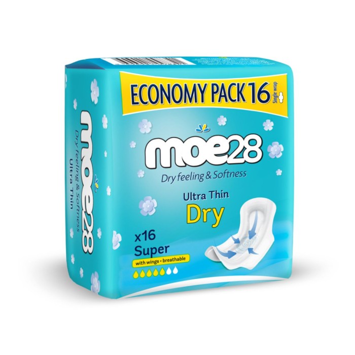 Moe28 Ultra Thin Super Sanitary Napkins 16pcs