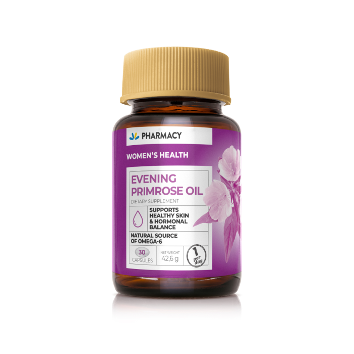 Pharmacy Evening Primrose Oil Gelatin Capsules 30pcs