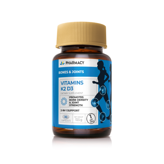 Pharmacy Vitamins K2D3 Gelatin Capsules 30pcs