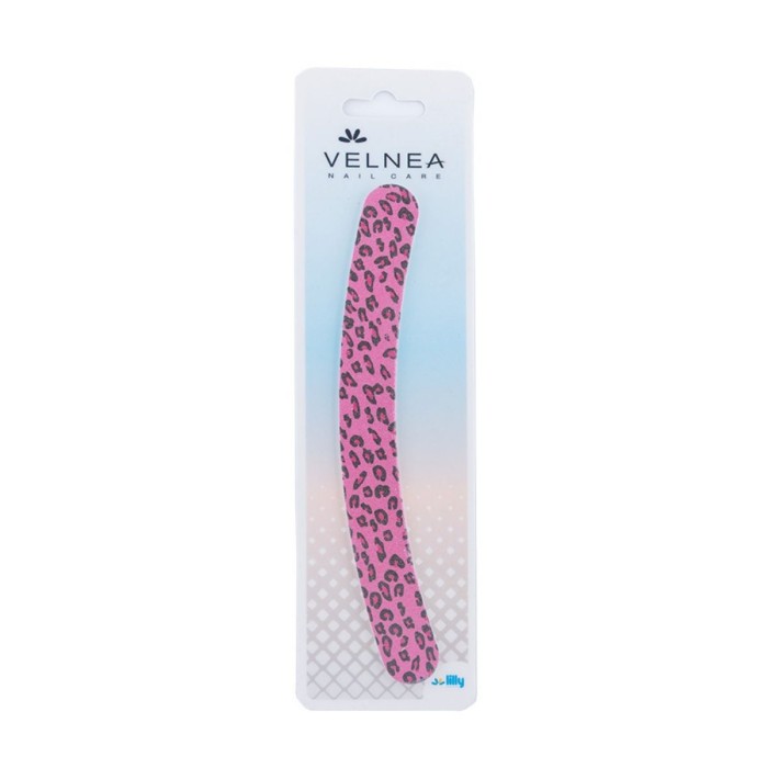 Velnea Nail File Oval Pink Leopard 1pcs