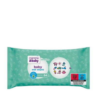 Mamma & Baby - Μωρομάντηλα Sensitive, 64τμχ
