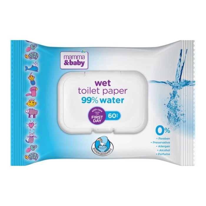 Mamma&Baby Wet Toilet Wipes 60pcs