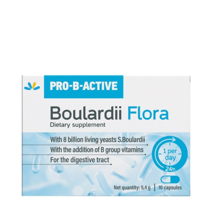Pro-B-Active - Boulardii Flora - Συμπλήρωμα Διατροφής Με Προβιοτικά, 10 Κάψουλες
