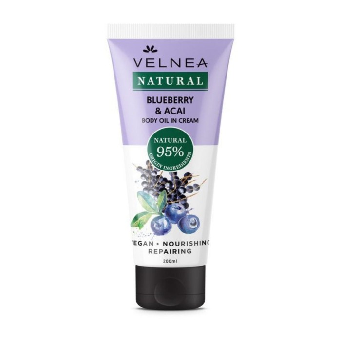 Velnea Natural Blueberry & Acai - Αρωματική Κρέμα Σώματος, 200ml