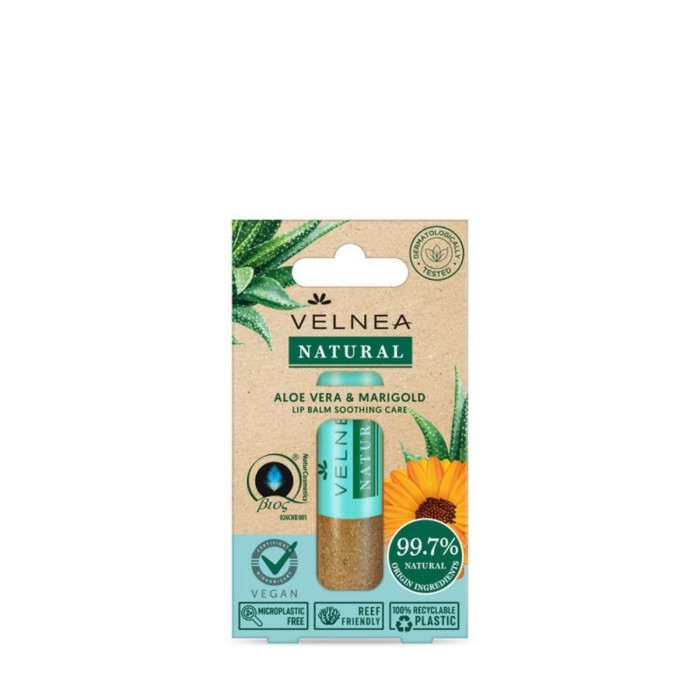 Velnea Natural Aloe Vera & Marigold Βάλσαμο Χειλιών 5.5ml