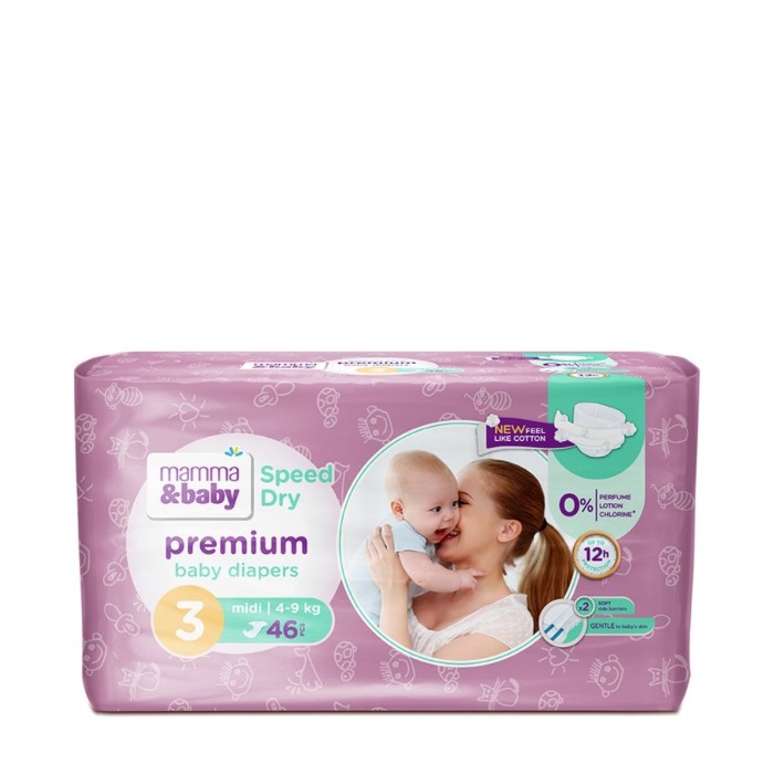 Mamma&Baby Baby Diapers Πάνες 3 Midi 46pcs