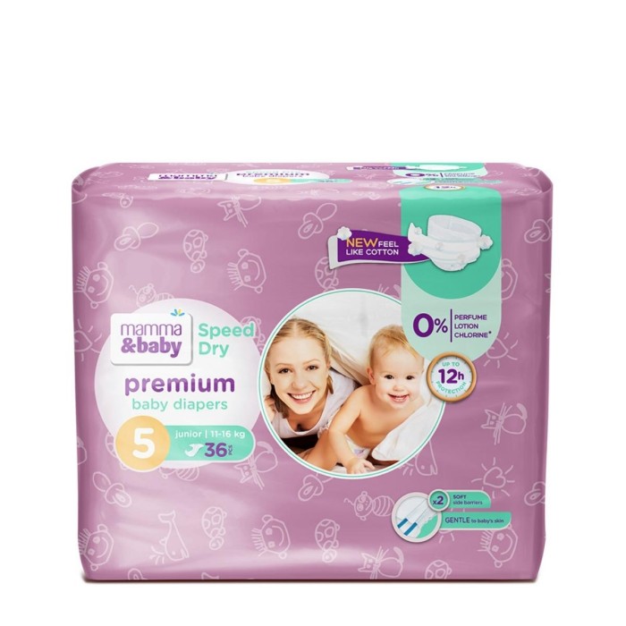 Mamma&Baby Baby Diapers 5 Junior Πάνες 36pcs