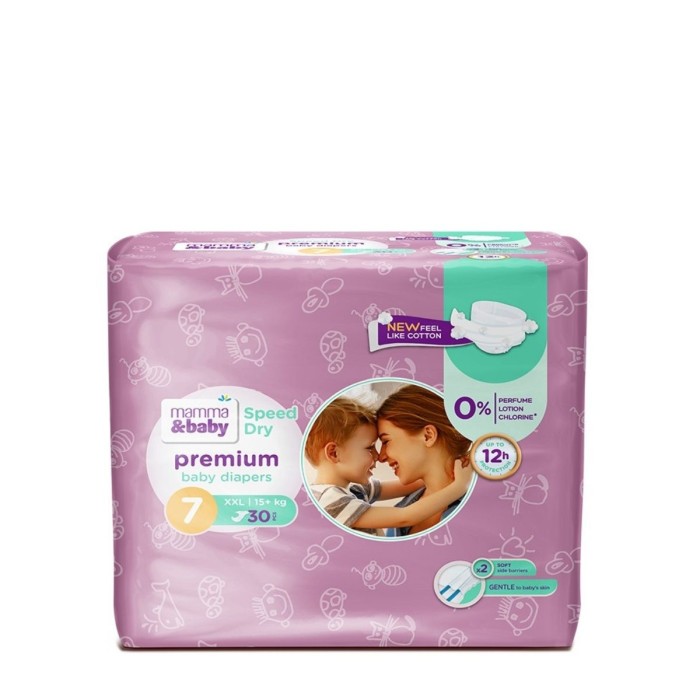 Mamma&Baby Premium Baby Diapers Πάνες 7Xxl 30pcs