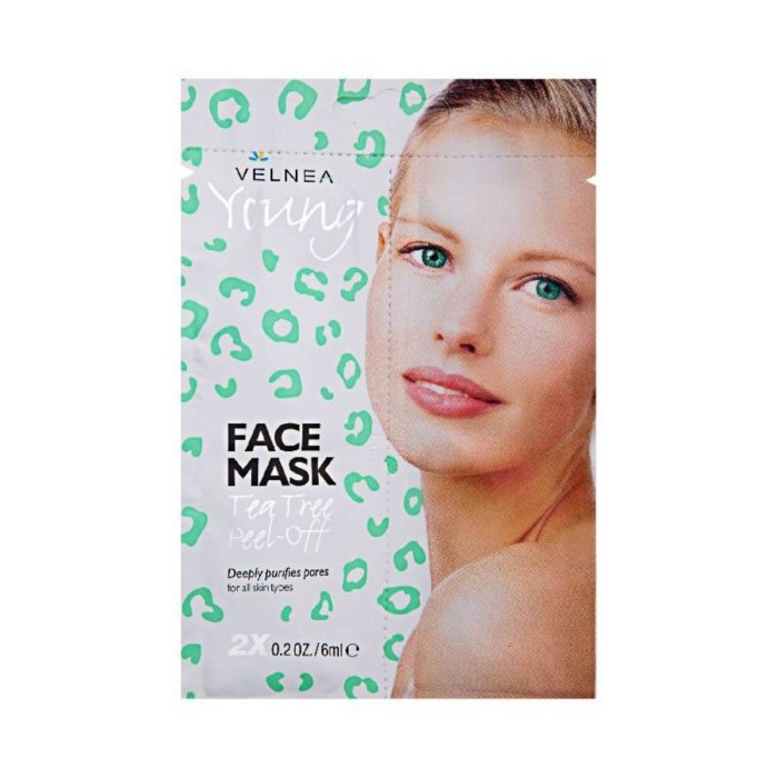 Velnea Young Tea Tree Face Mask Peel Off Μάσκα Προσώπου 2x6ml