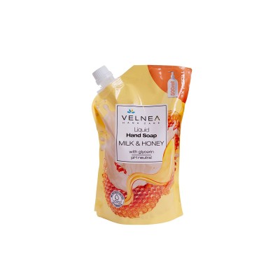 Velnea Liquid Soap Milk & Honey 1000ml - Refill