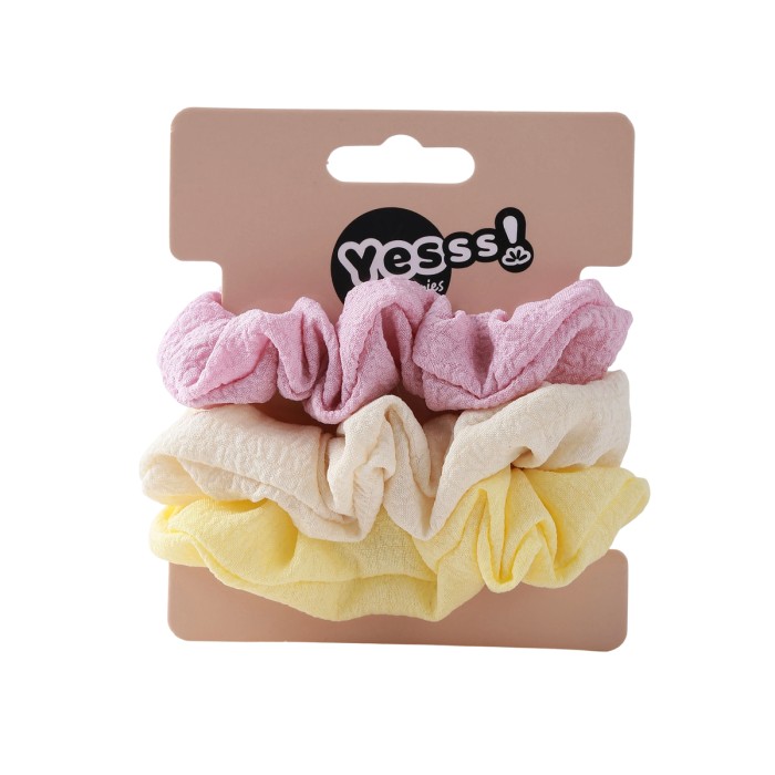 Yesss! Headband Scrunchies Big Nude Σετ Λαστιχάκια Μαλλιών 3pcs