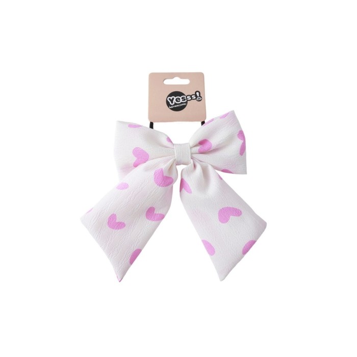 Yesss! Headband Bow Purple Hearts Λαστιχάκι Μαλλιών με Φιόγκο 1Pc