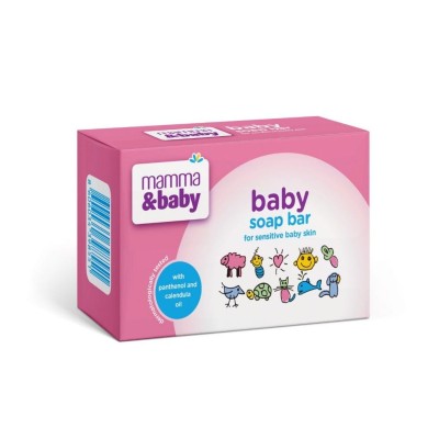 Mamma & Baby Soap Bar Panthenol And Calendula Oil Μπάρα Σαπουνιού με Πανθενόλη και Έλαιο Καλέντουλας 100g