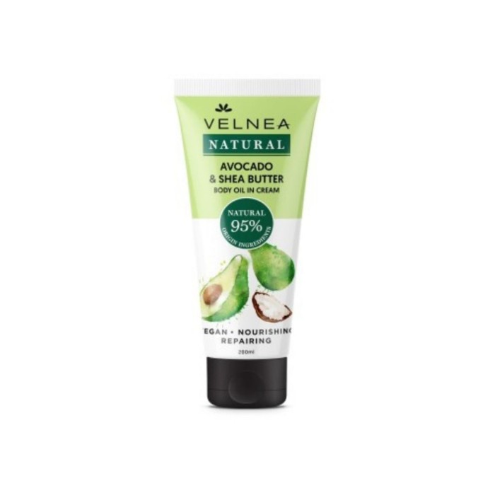 Velnea Natural Avocado & Shea Butter - Αρωματική Κρέμα Σώματος, 200 ml