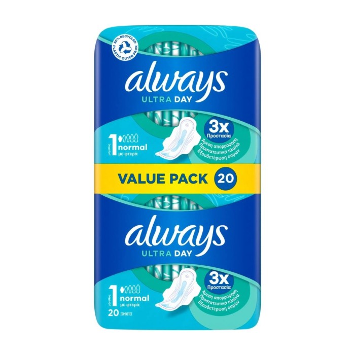 Always Ultra Normal - Σερβιέτες με Φτερά, 20τμχ